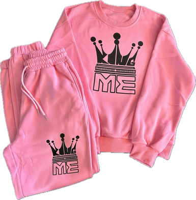 2 pc "King Me" Pink Sweat Outfit